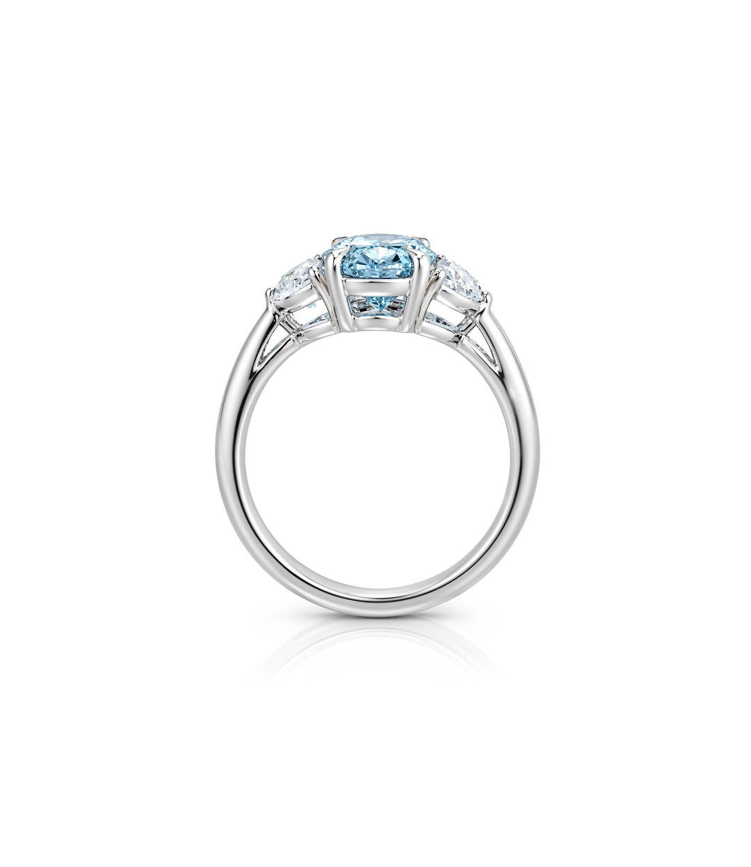 14kt White Gold Blue Lab Grown Diamond Ring