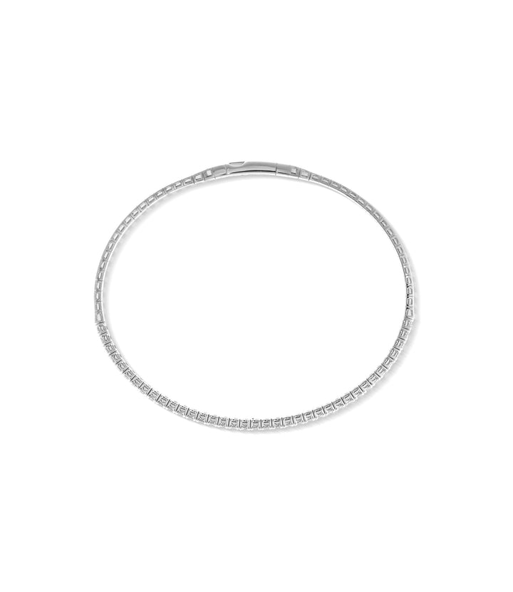 14kt White Gold Diamond Flex Bangle