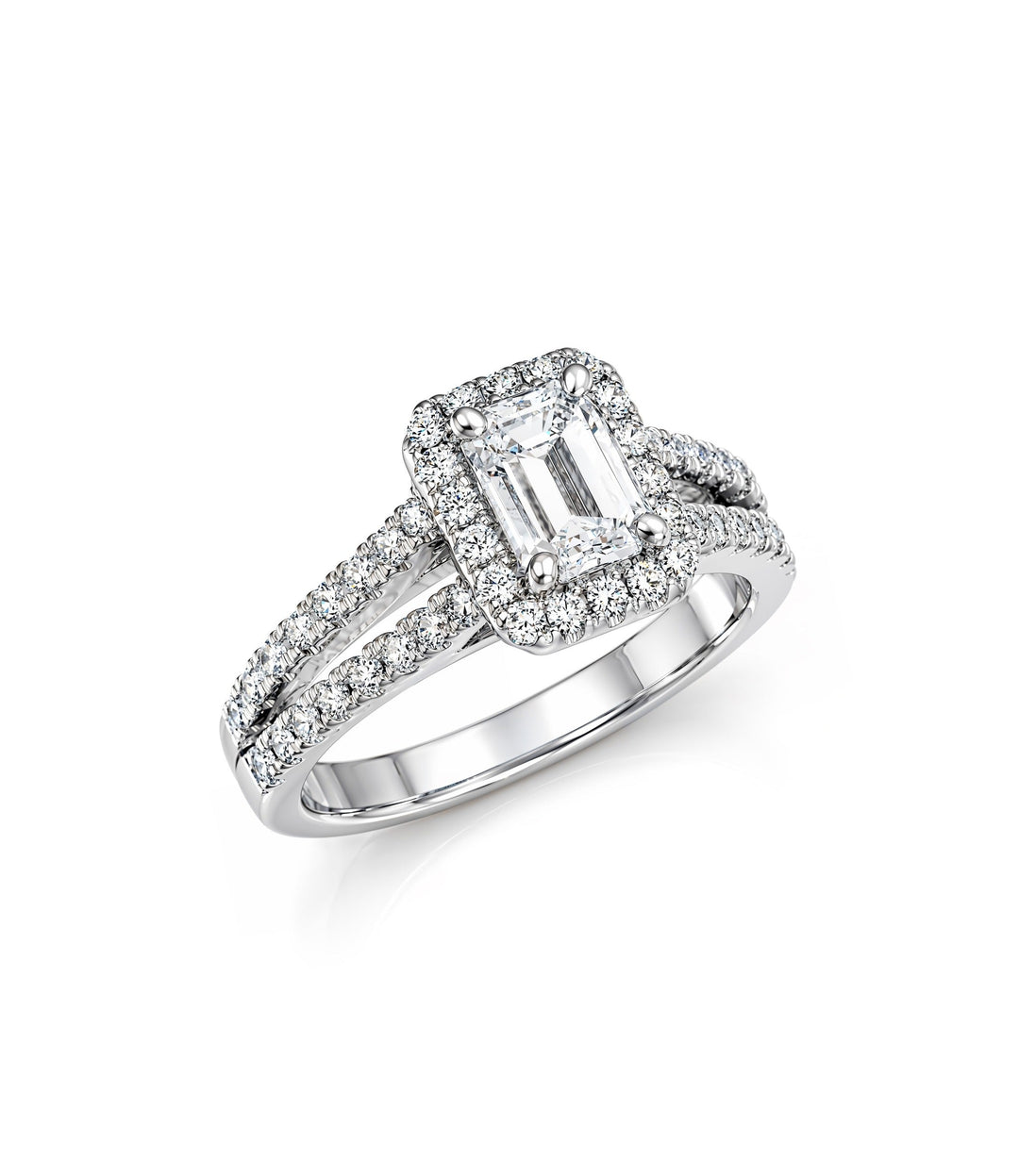 14kt White Gold Emerald Cut Diamond Ring