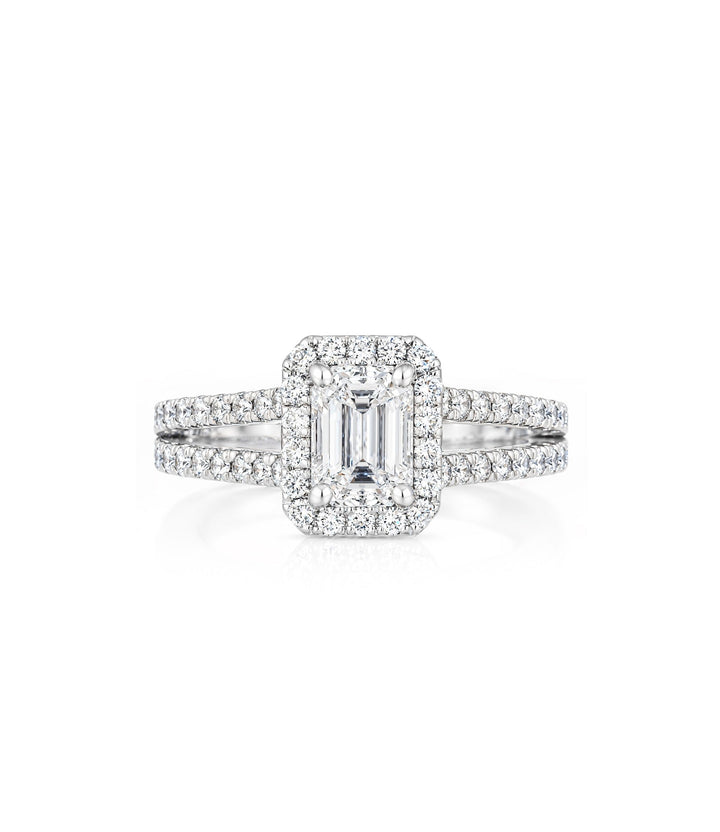 14kt White Gold Emerald Cut Diamond Ring