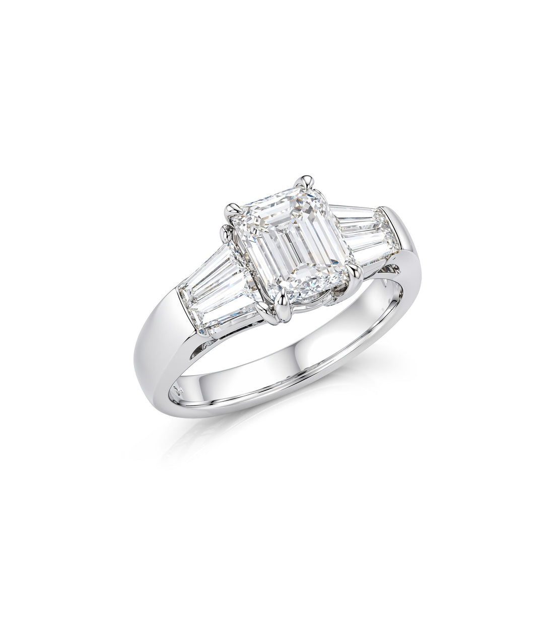 14kt White Gold Emerald Cut Diamond Ring