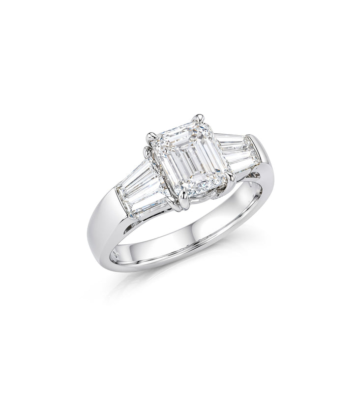 14kt White Gold Emerald Cut Diamond Ring