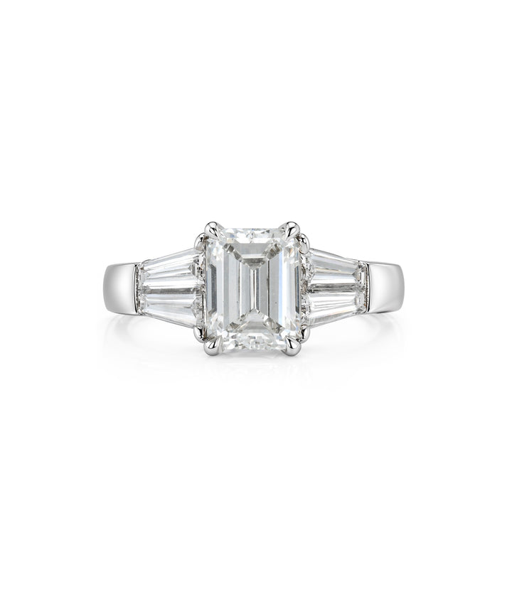 14kt White Gold Emerald Cut Diamond Ring