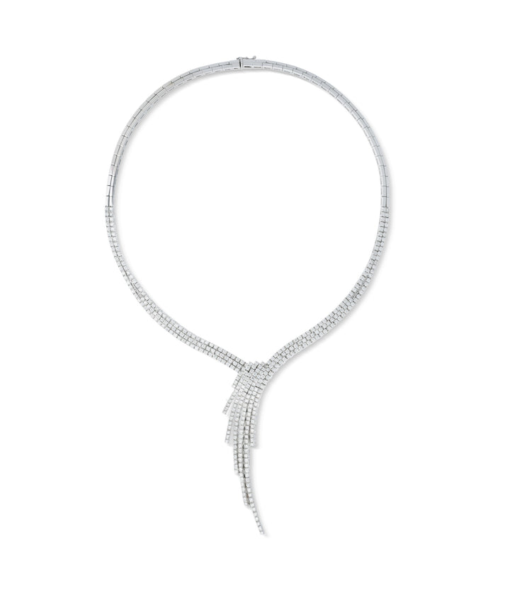 14kt White Gold Estate Diamond Necklace