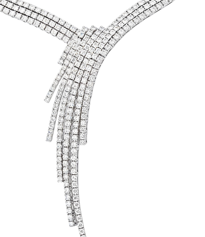 14kt White Gold Estate Diamond Necklace