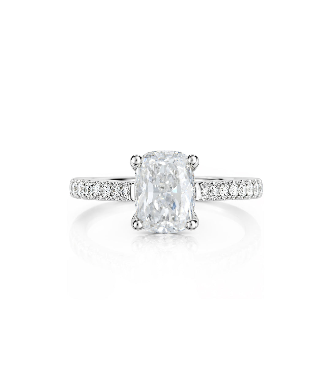 14kt White Gold Lab Grown Cushion Cut Diamond Ring