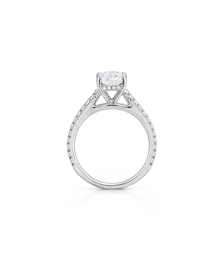 14kt White Gold Lab Grown Cushion Cut Diamond Ring