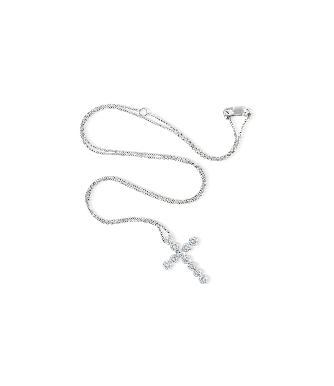 14kt White Gold Lab Grown Diamond Cross