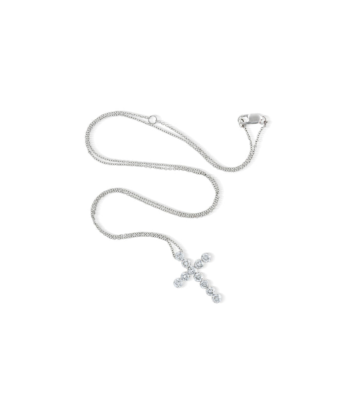 14kt White Gold Lab Grown Diamond Cross