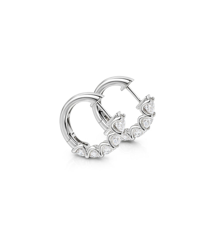 14kt White Gold Lab Grown Diamond Hoop Earrings