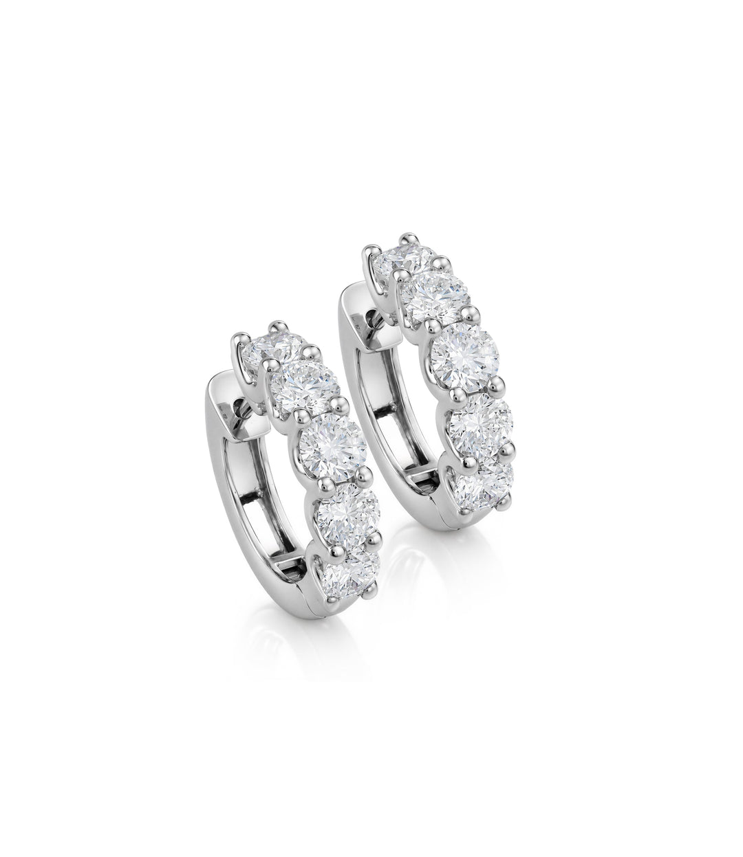 14kt White Gold Lab Grown Diamond Hoop Earrings