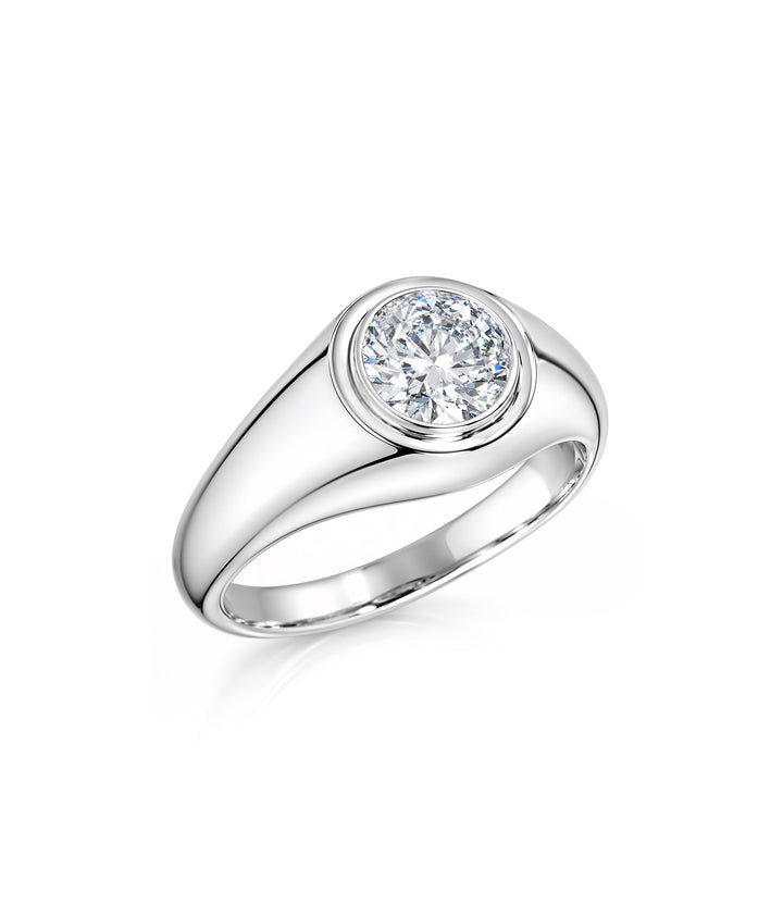 14kt White Gold Lab Grown Gents Diamond Ring