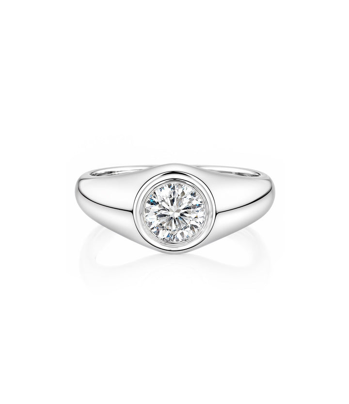 14kt White Gold Lab Grown Gents Diamond Ring