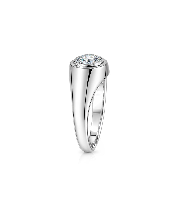 14kt White Gold Lab Grown Gents Diamond Ring
