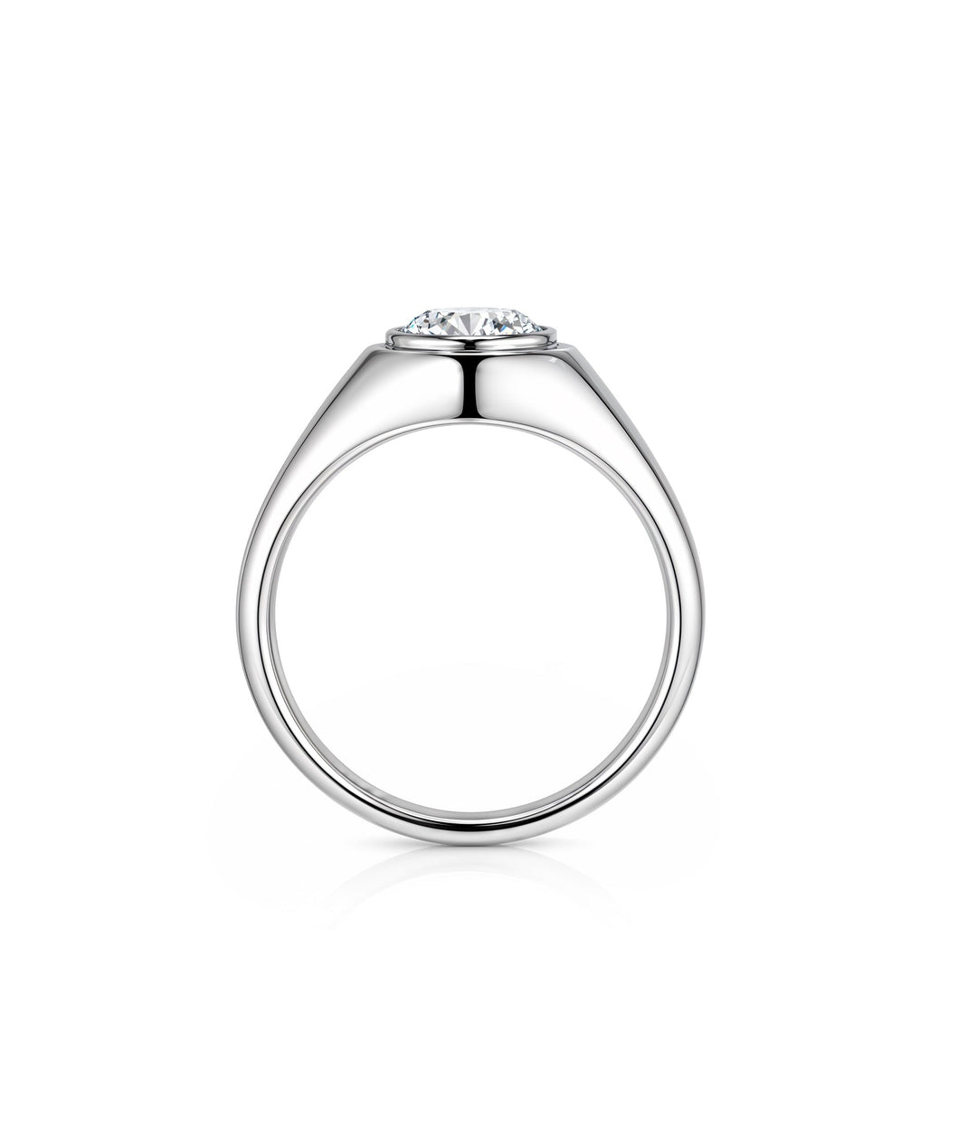14kt White Gold Lab Grown Gents Diamond Ring