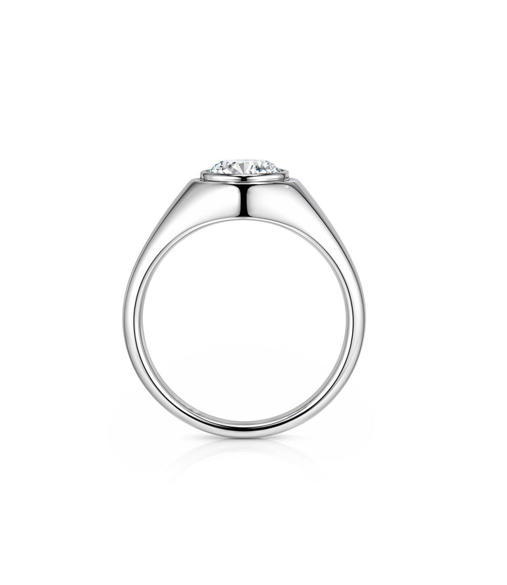 14kt White Gold Lab Grown Gents Diamond Ring