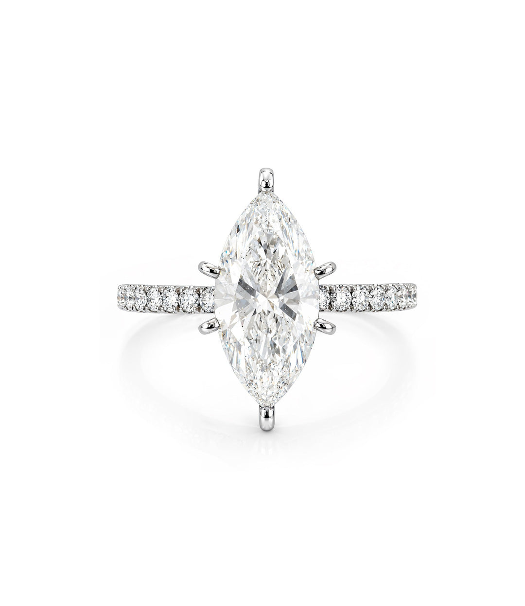 14kt White Gold Lab Grown Marquise Diamond Ring