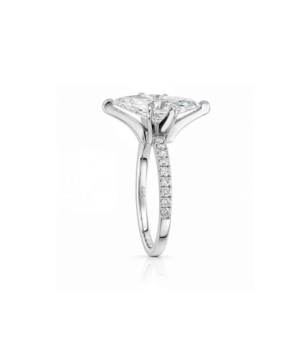 14kt White Gold Lab Grown Marquise Diamond Ring