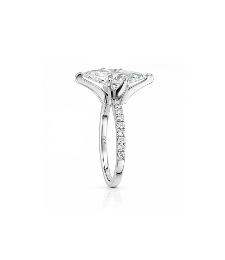 14kt White Gold Lab Grown Marquise Diamond Ring