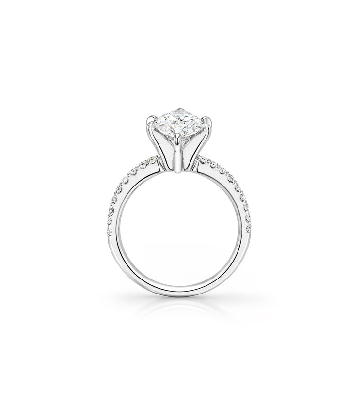 14kt White Gold Lab Grown Marquise Diamond Ring