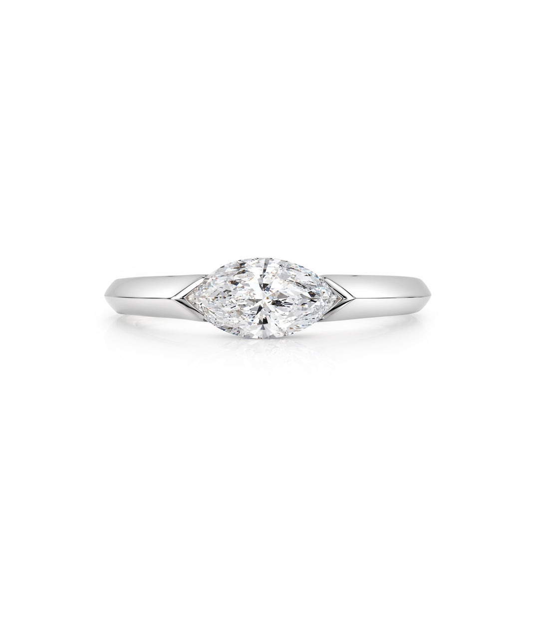 14kt White Gold Lab Grown Marquise Diamond Ring