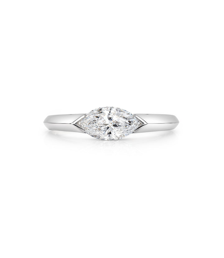 14kt White Gold Lab Grown Marquise Diamond Ring