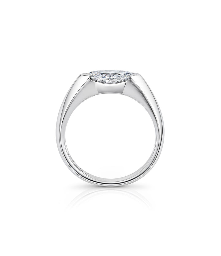 14kt White Gold Lab Grown Marquise Diamond Ring