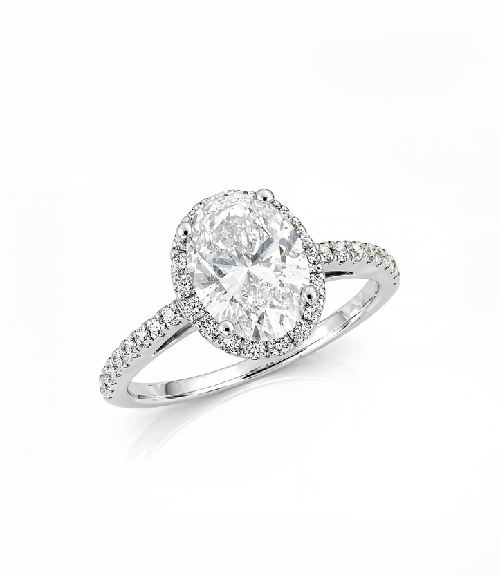 A. 14kt White Gold Lab Grown Oval Diamond Ring