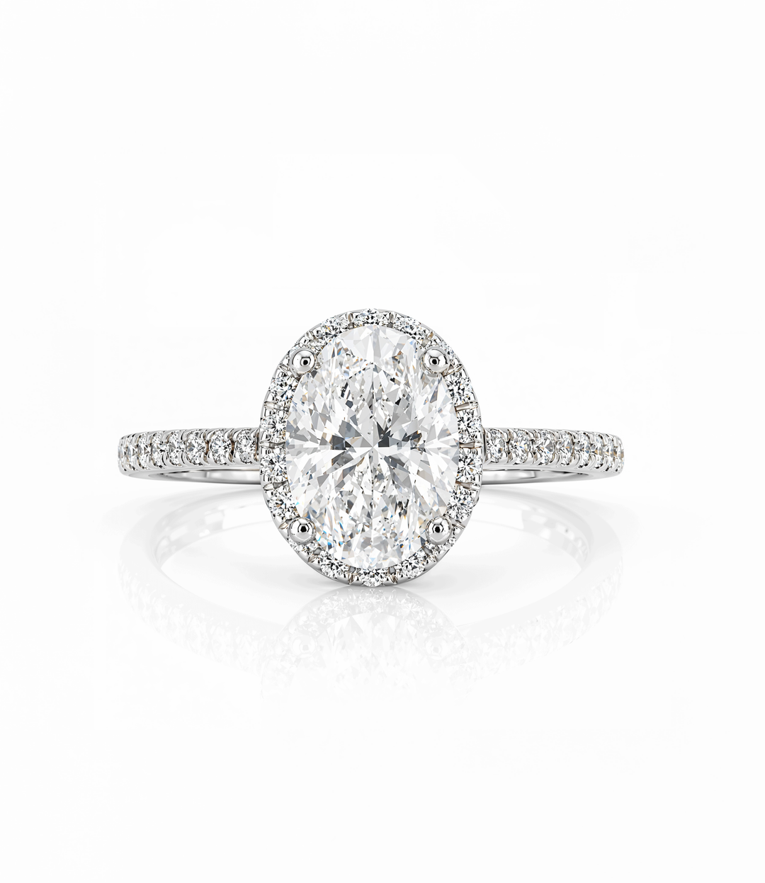A. 14kt White Gold Lab Grown Oval Diamond Ring