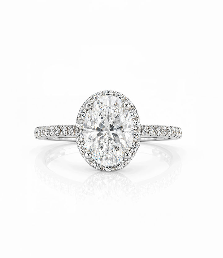 A. 14kt White Gold Lab Grown Oval Diamond Ring