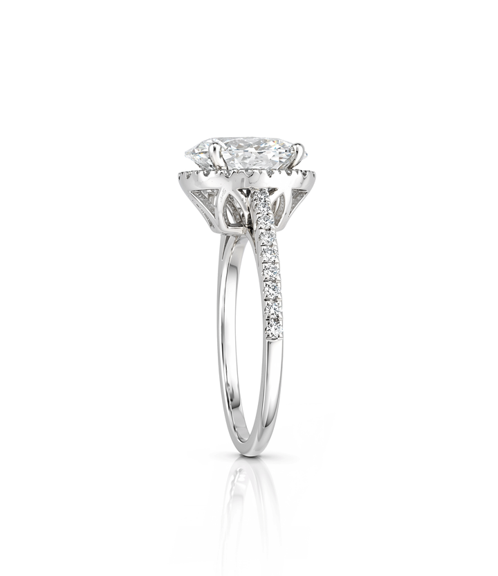 A. 14kt White Gold Lab Grown Oval Diamond Ring