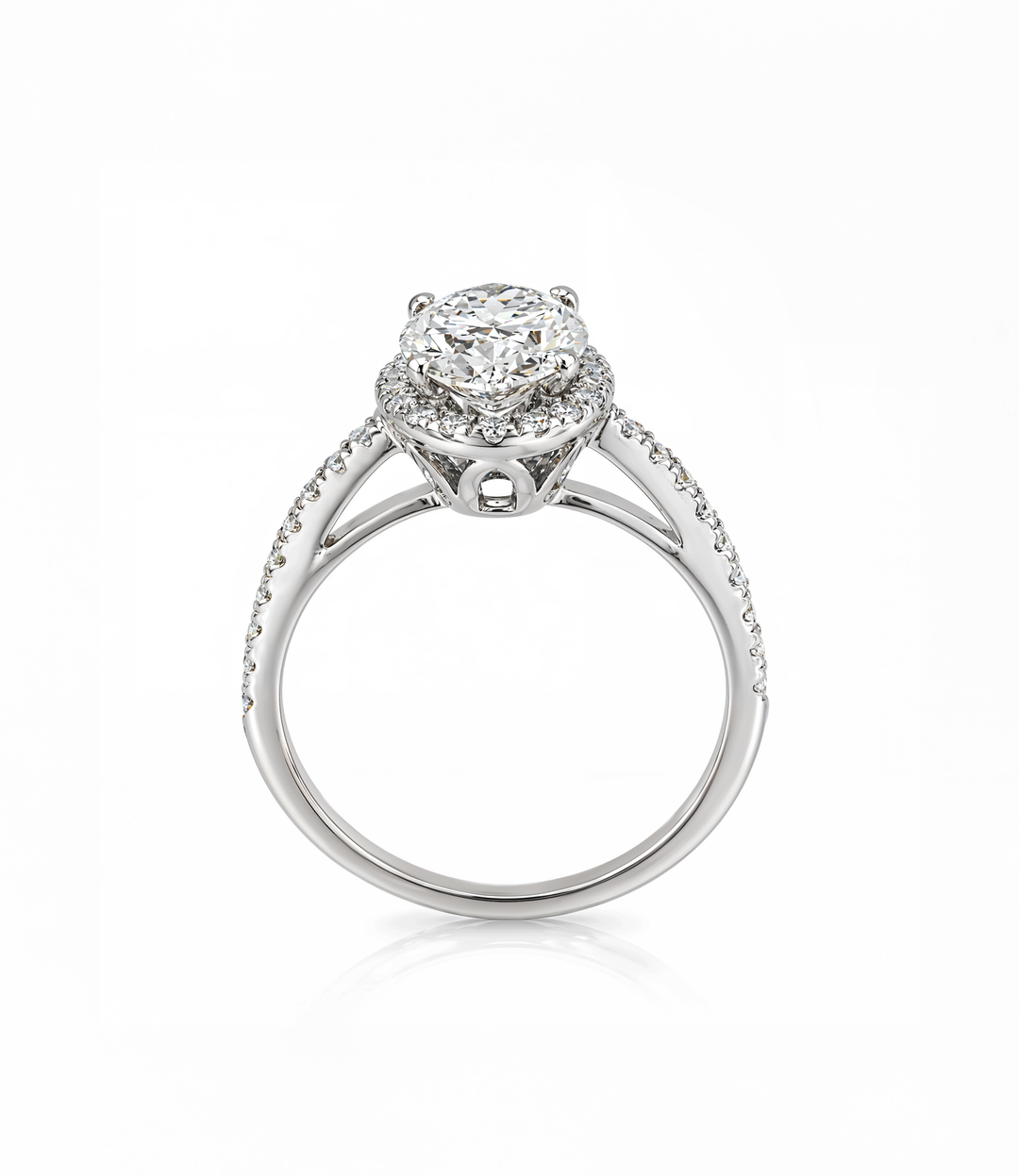 A. 14kt White Gold Lab Grown Oval Diamond Ring
