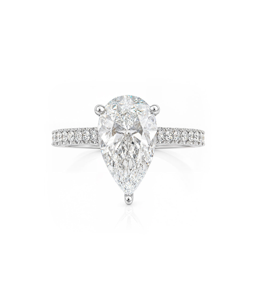 14kt White Gold Lab Grown Pear Shape Diamond Ring