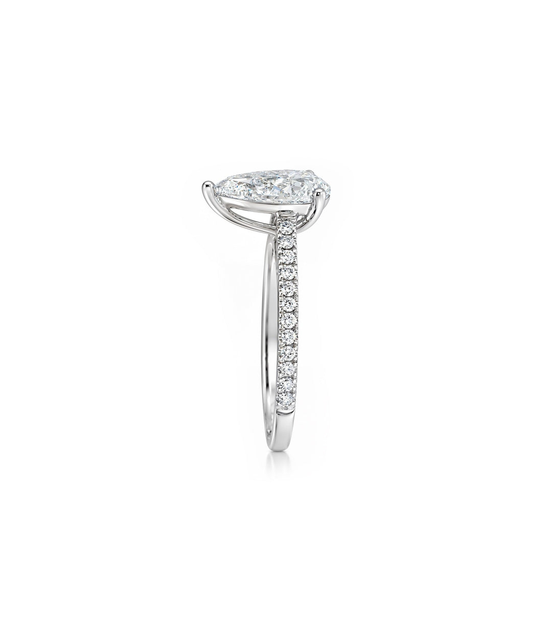 14kt White Gold Lab Grown Pear Shape Diamond Ring