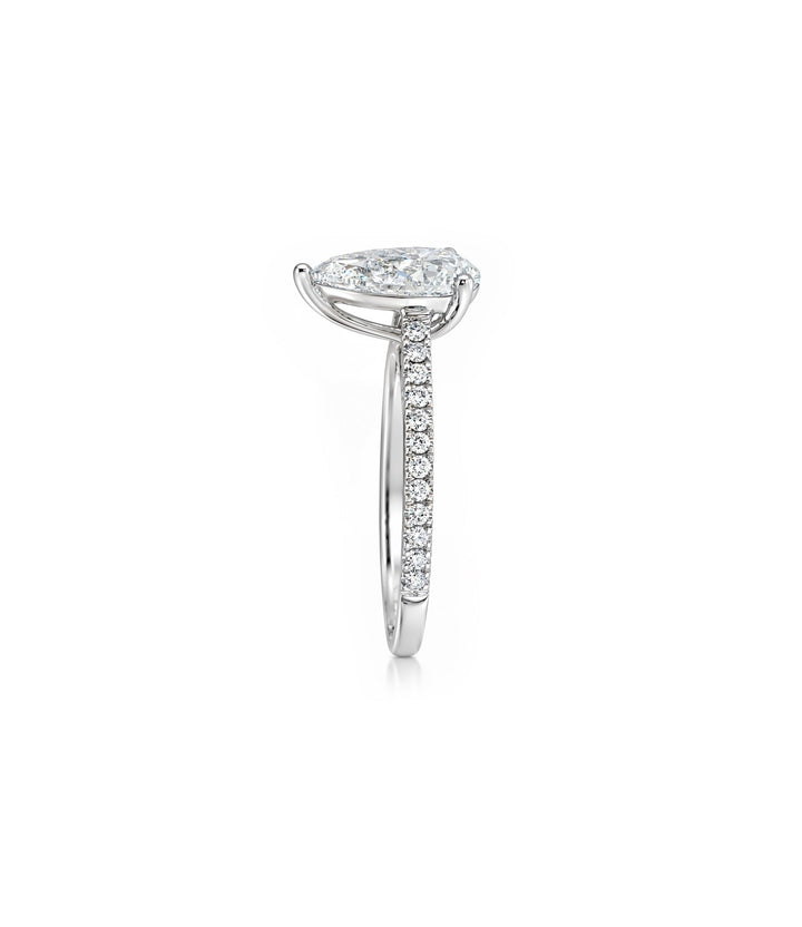 14kt White Gold Lab Grown Pear Shape Diamond Ring