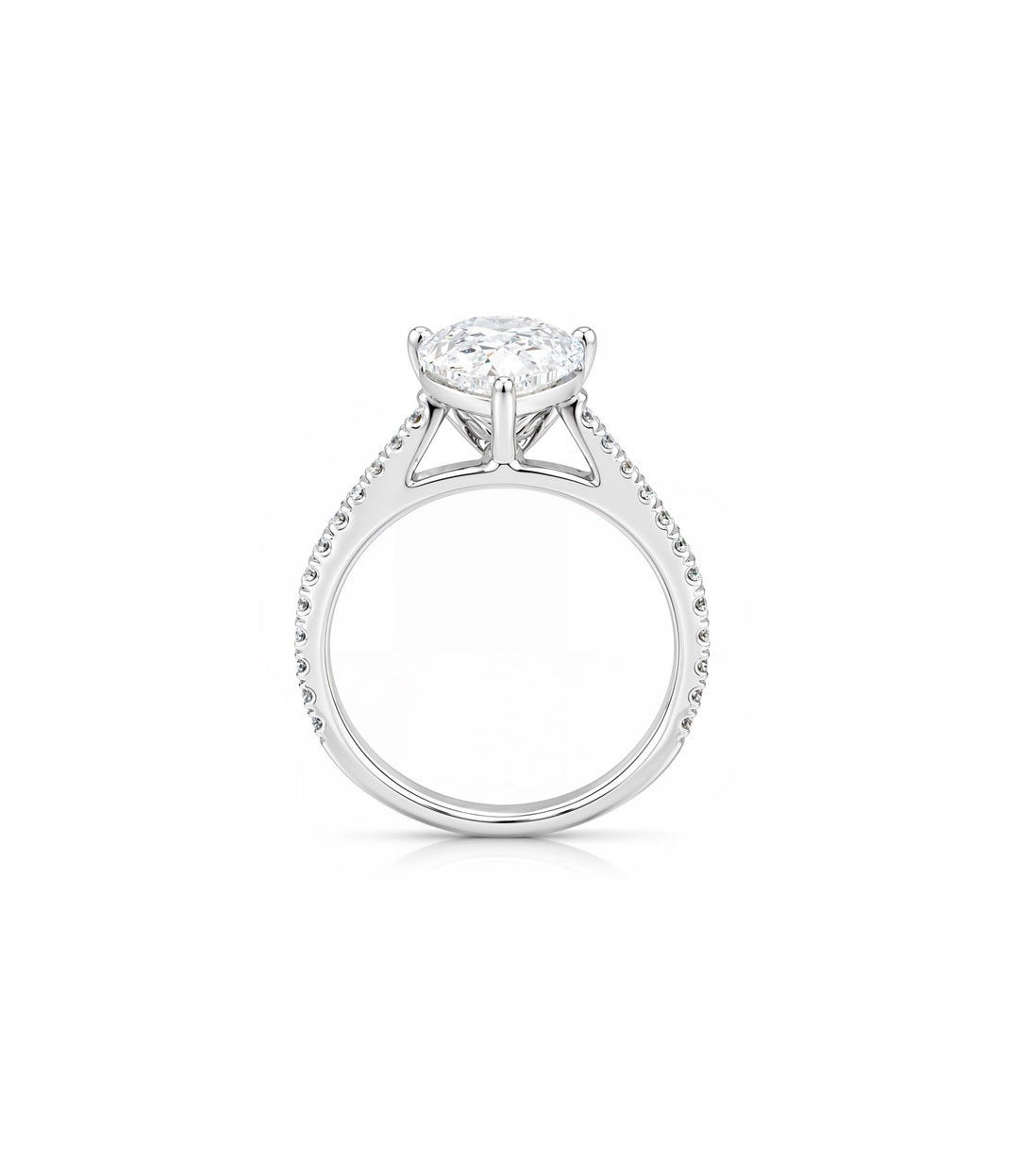 14kt White Gold Lab Grown Pear Shape Diamond Ring