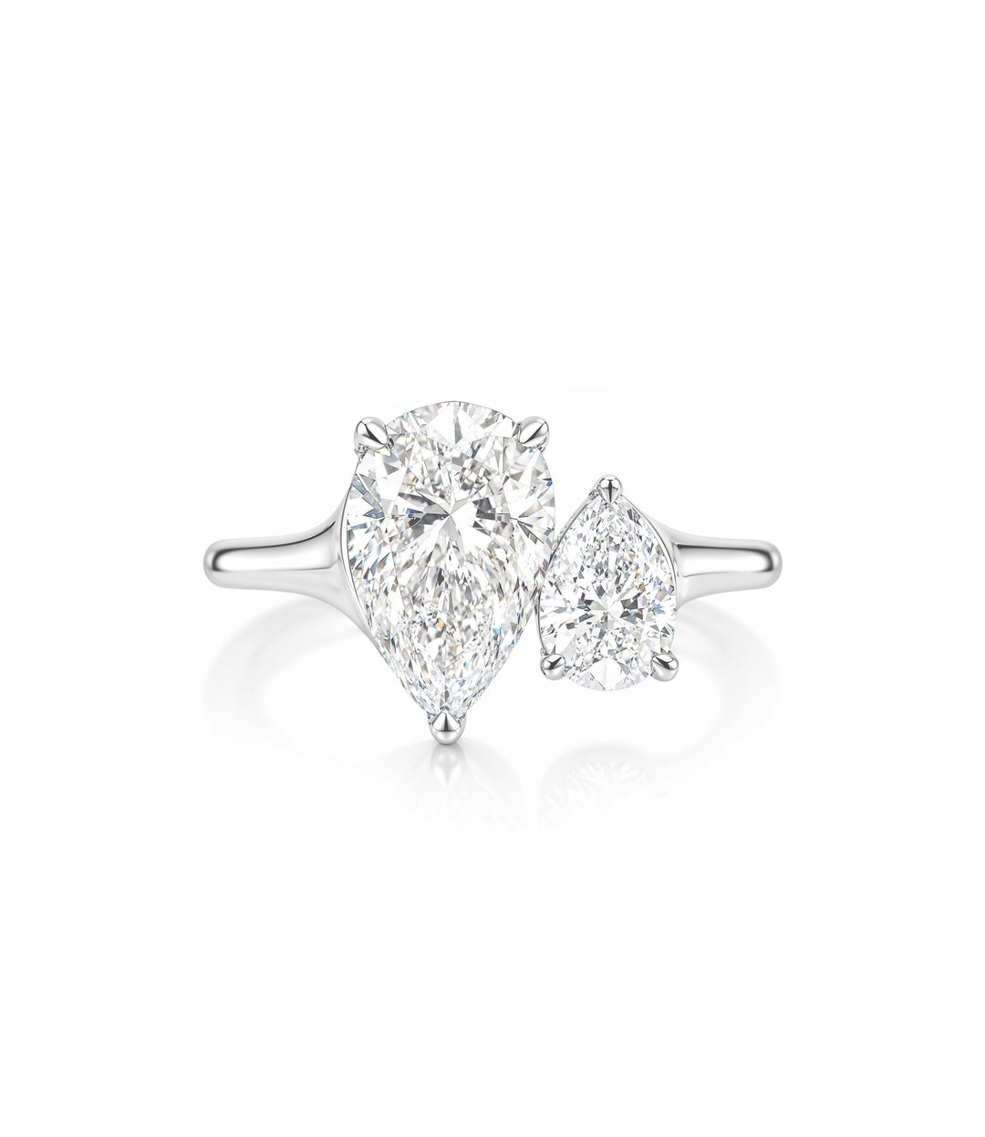 14kt White Gold Lab Grown Pear Toi et Moi Diamond Ring