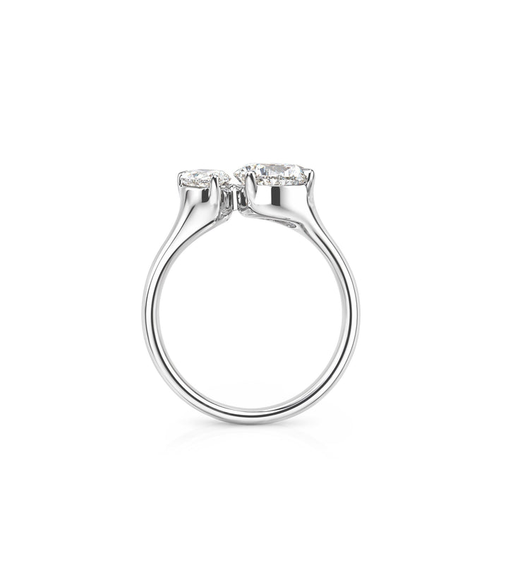 14kt White Gold Lab Grown Pear Toi et Moi Diamond Ring