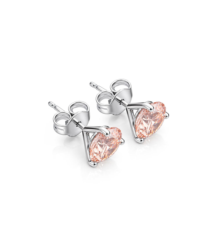 14kt White Gold Lab Grown Pink Diamond Studs