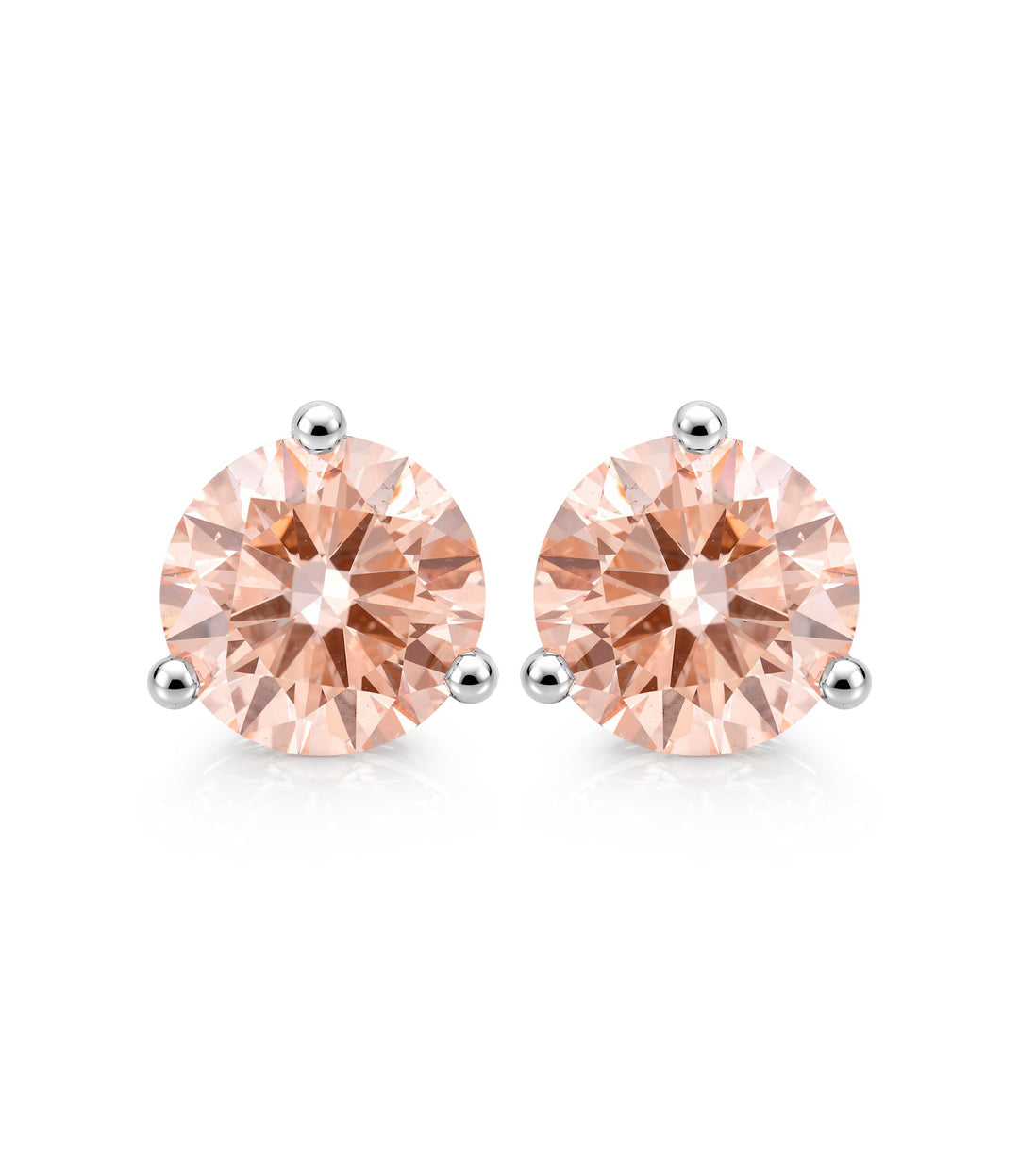 14kt White Gold Lab Grown Pink Diamond Studs