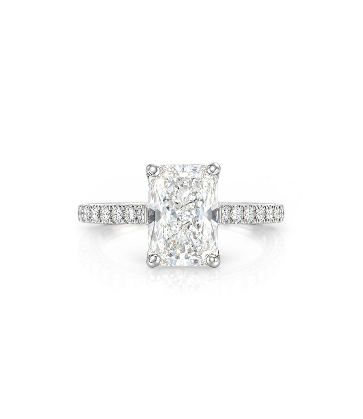 14kt White Gold Lab Grown Radiant Cut Diamond Ring
