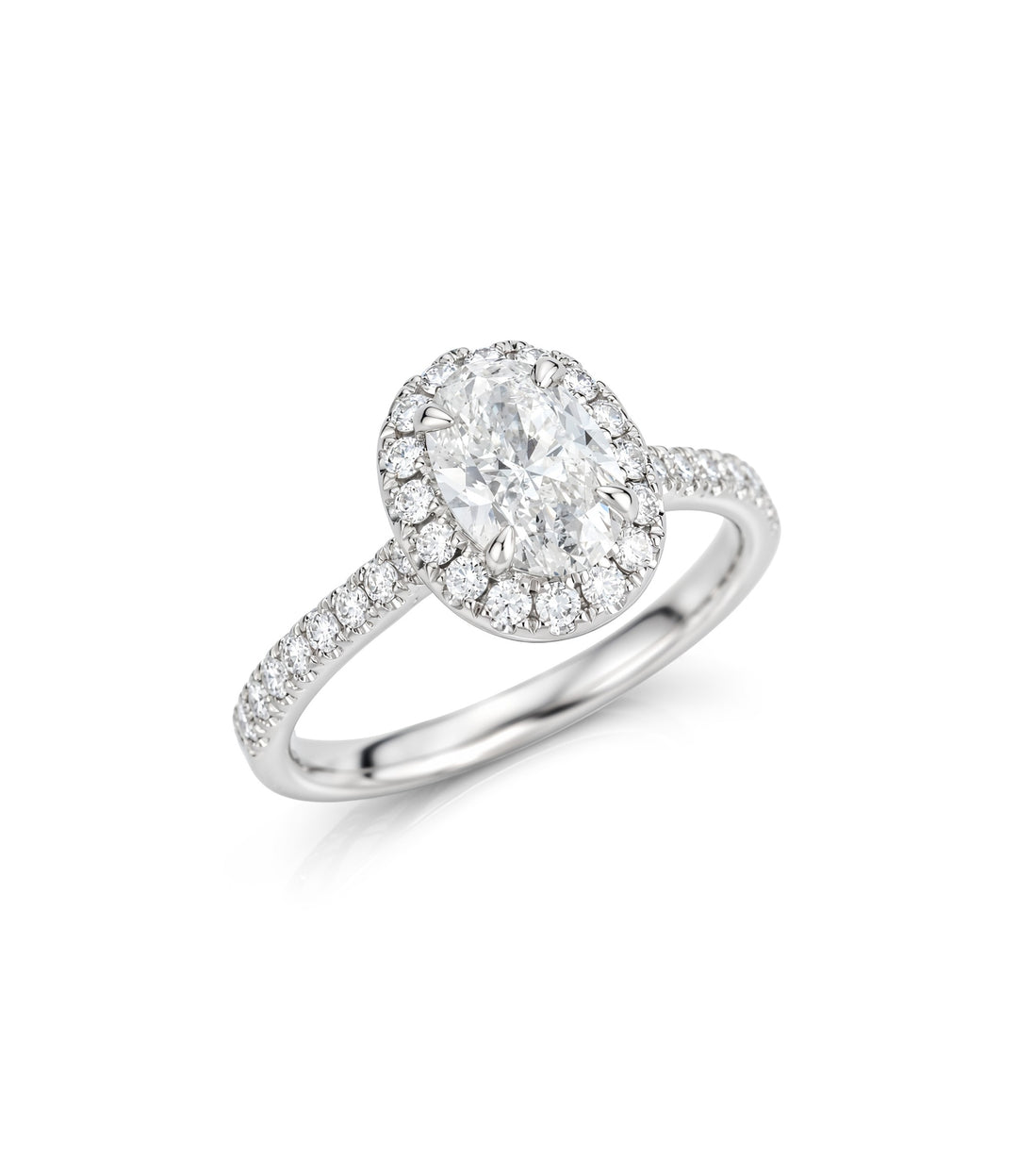 14kt White Gold Oval Diamond Ring
