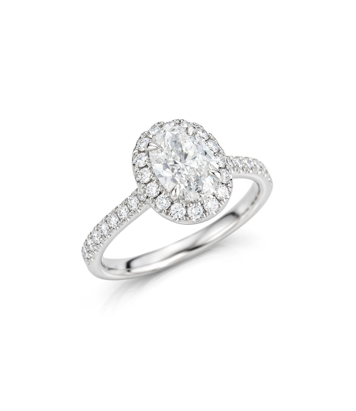 14kt White Gold Oval Diamond Ring