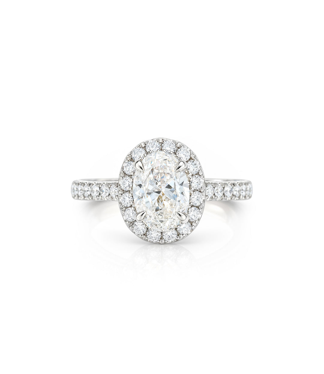 14kt White Gold Oval Diamond Ring