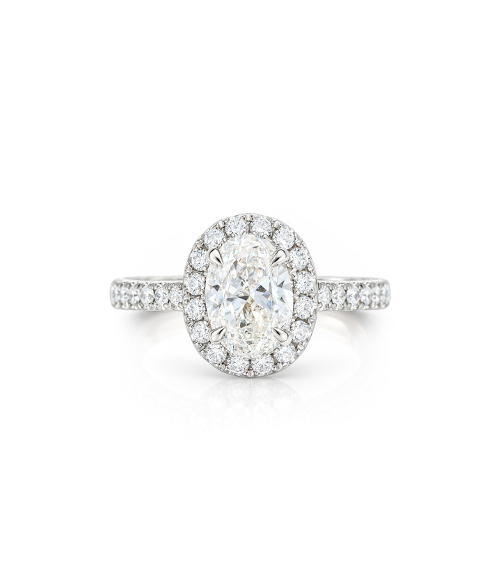 14kt White Gold Oval Diamond Ring