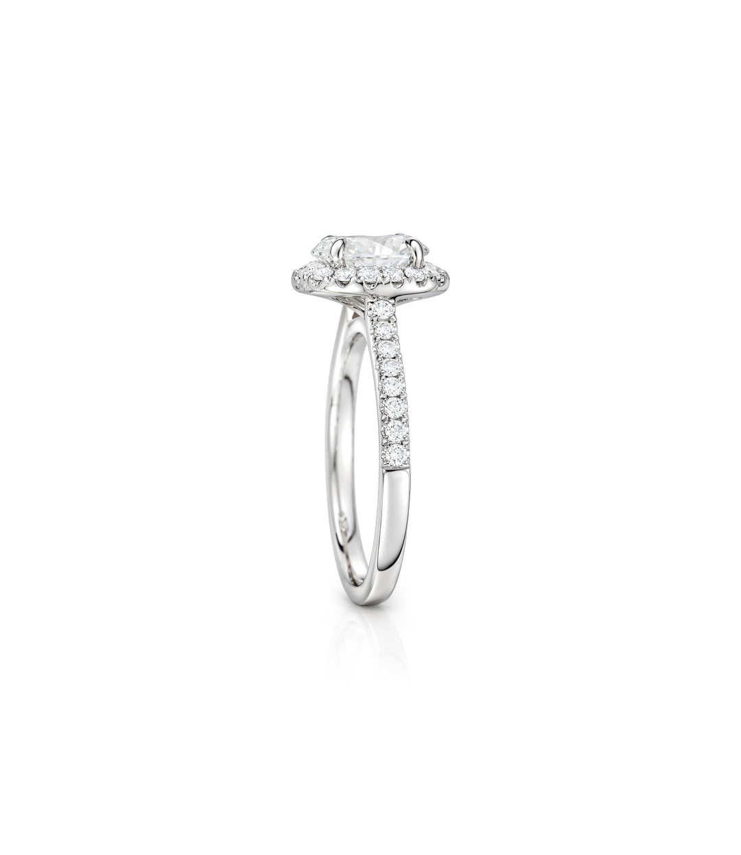 14kt White Gold Oval Diamond Ring