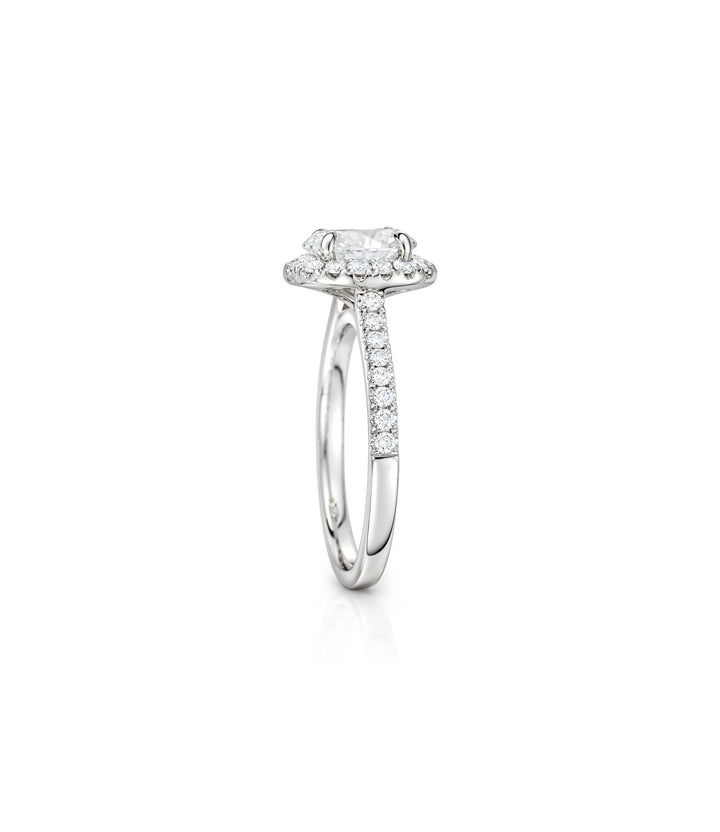 14kt White Gold Oval Diamond Ring