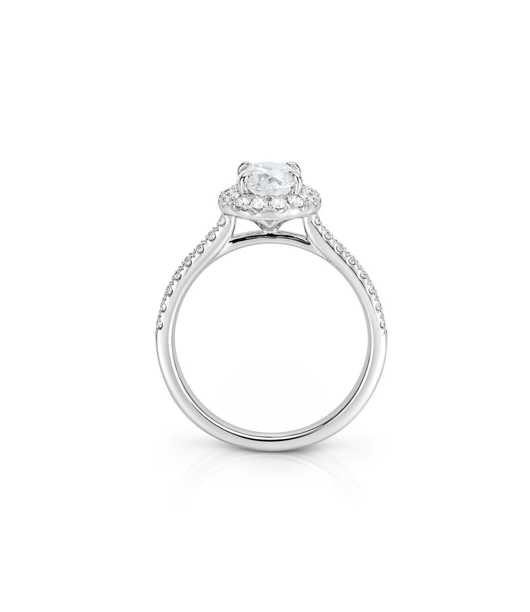 14kt White Gold Oval Diamond Ring