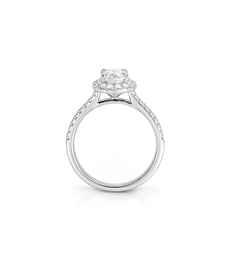 14kt White Gold Oval Diamond Ring