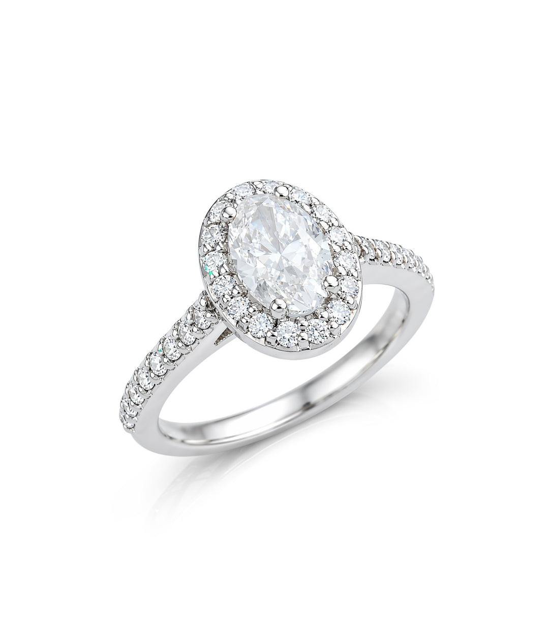 14kt White Gold Oval Diamond Ring